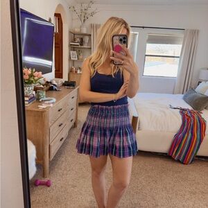 Isabel Marant Vibrant Plaid short in Blue and Pink